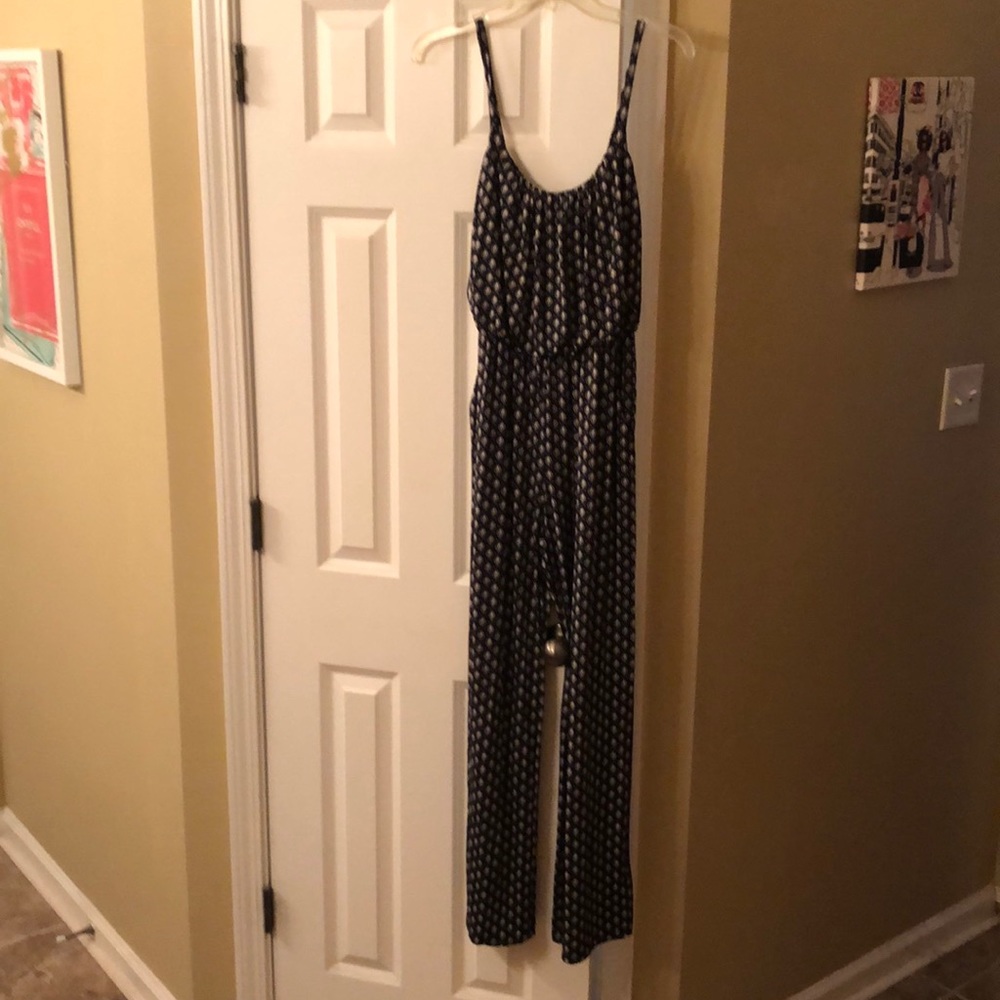 Navy blue and white jumpsuit/romper